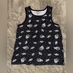 Black and white skull tank top